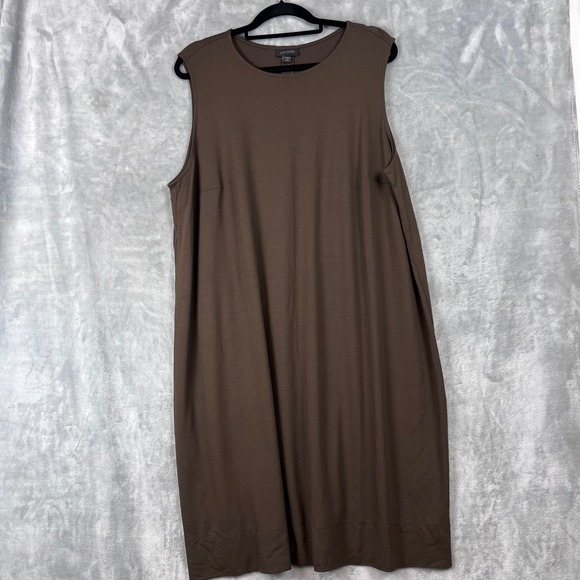 J. Jill Wearever Dress Sleeveless Midi Dark Green 2X Rayon Stretch - Picture 2 of 10